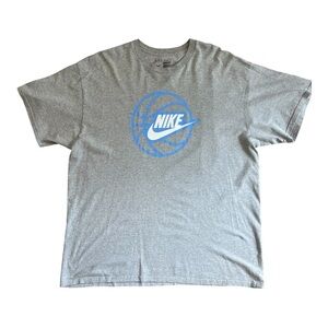 Nike basketball Gray Blue and White T Shirt Men Size XXL